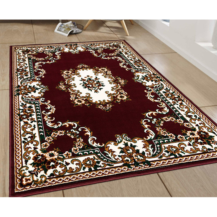 AllStar Rugs Oriental Burgundy Indoor / Outdoor Area Rug & Reviews